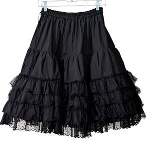 Angelic Pretty Black Ruffled Tiered Petticoat Underskirt Laced One Size NWT
